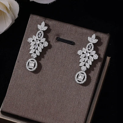Bridal Zirconia For Women Party Luxury Dubai Necklace Bracelet Earringa Rings CZ Crystal Wedding Jewelry Sets