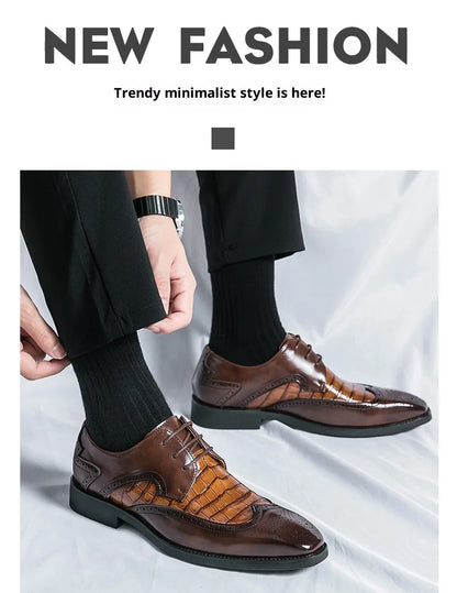 Brock British Korean version high-end suit shoes wedding small leather shoes men's business formal wear trendy men's shoes