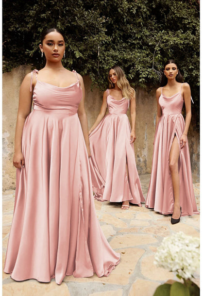 Elegant A Line Long Prom Dress For Women 2024 High Slit Backless Zipper Back Cocktail Party Formal Occasion Dresses Robe Soiree