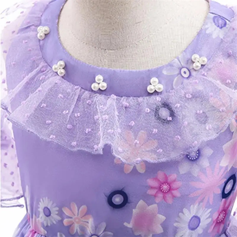 Girls Summer Dress Flower Fairy Princess Dress Children Encanto Cosplay Costumes Kids Girl Birthday Dress Fancy Party Dresses