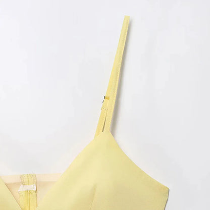 Yellow Y2k Slip Tops 2025 Women's Spring Summer Tank & Camis Tops Ladies Fashion Casual Sexy Elegant Party Backless Tops