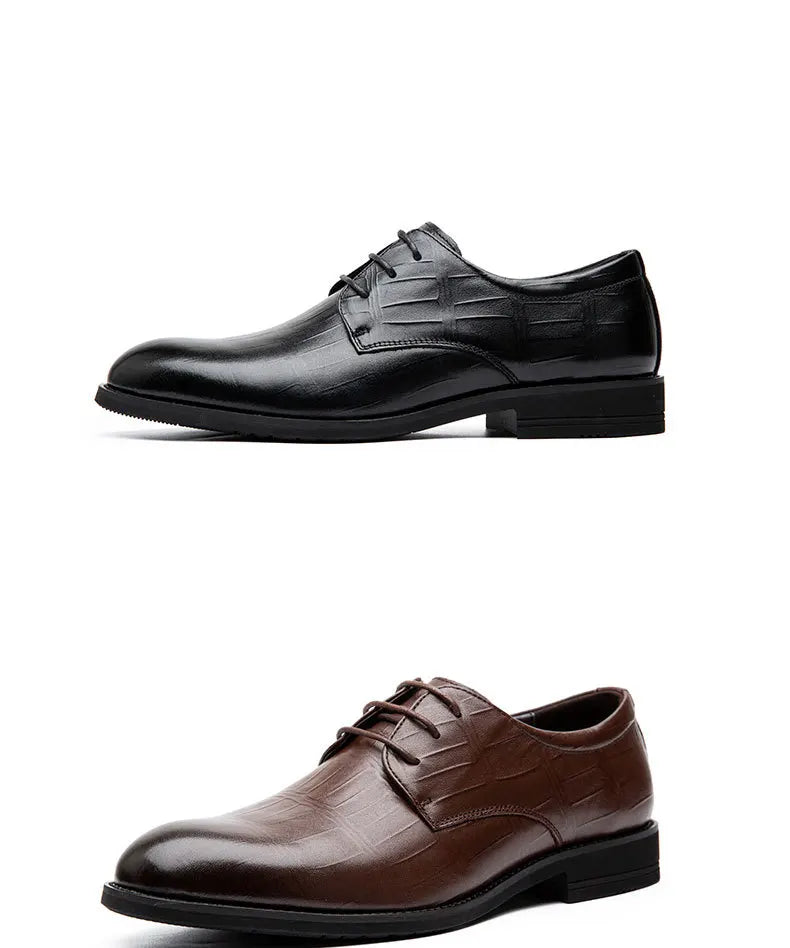 Men's Business Dress Leather Shoes First Layer Cowhide Men Sandals Casual Shoes Inner Height Increase Shoes