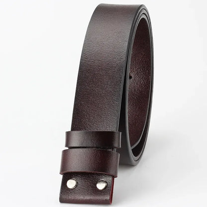 Original Genuine Leather Belt No Buckle for Smooth Buckle Cowboy Black Brown Belt Body Straps Without Buckle for Men Accessories