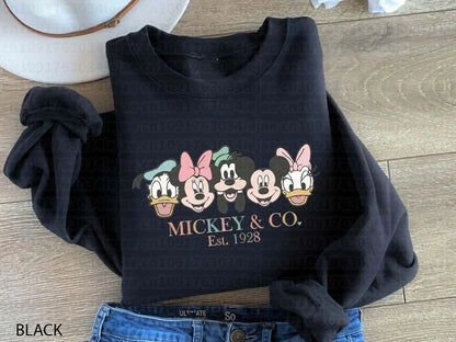 2026 Autumn Mickey Friends Peripheral Printed Hoodies Latest Fashion Sports Girls Spring Loose Couple Round-neck Hoodie