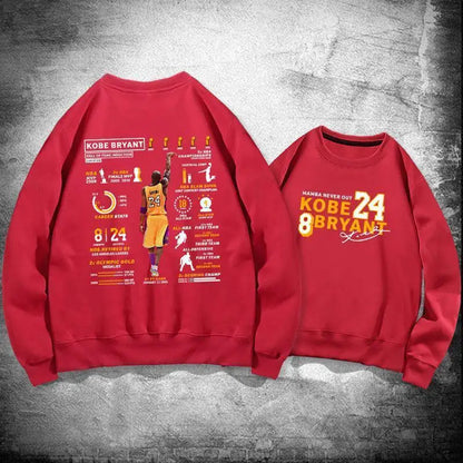 Men's and Women's Hooded Hoodie Fall Winter Jumper Basketball Kobe Glory Life Hall of Fame Sports Commemorative Hoodie