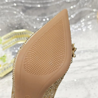Últimos Sapatos de Design para Mulheres Designer de Luxo Sapatos de Casamento Noiva Sapatos de Festa Decorados com Strass Sandálias Femininas