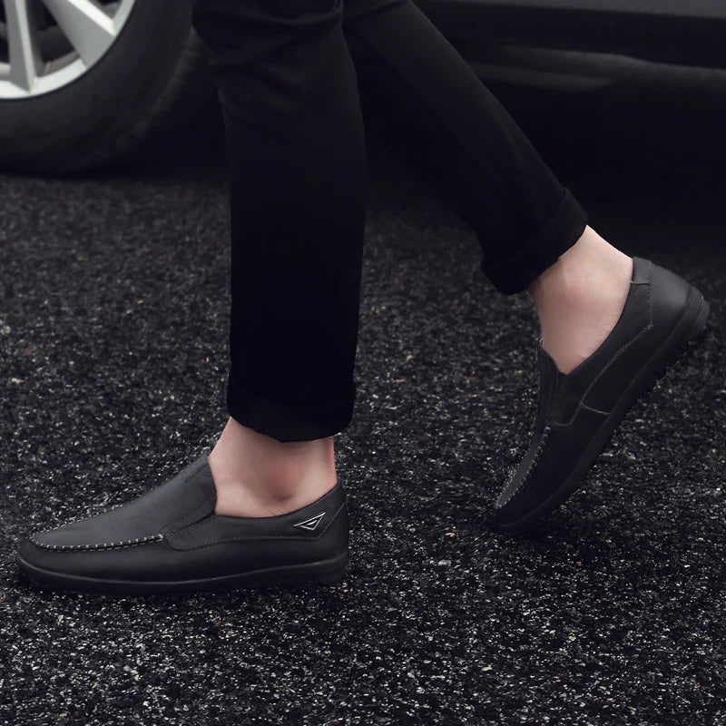 Leather Men Casual Shoes Luxury Brand 2024 Mens Loafers Moccasins Breathable Slip on Black Driving Shoes Plus Size 37-47