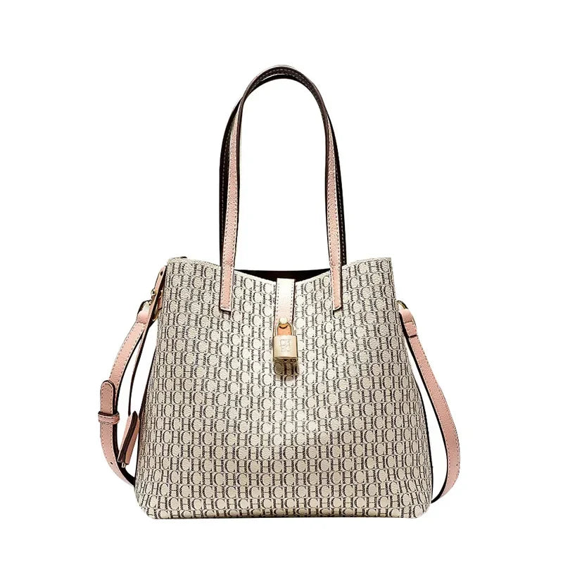 Women's Large Capacity Handbag Daily Commuting High-end Versatile PU Material Letter Printed Design Women's Crossbody Bag