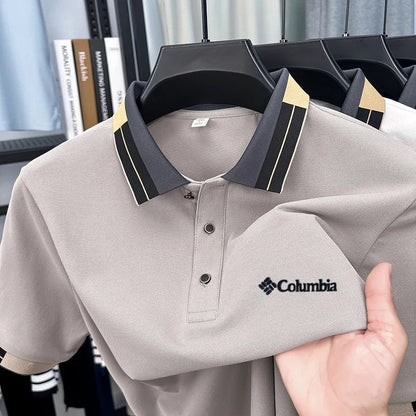 Original Design Men's Lapel Short Sleeve Polo Shirt Summer New Letter Print T-Shirt Casual Fashion Business Trend Men's Clothing