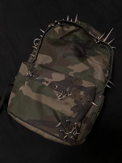 punk rivet leopard print backpack men's bag large capacity fashion Backpacks for women