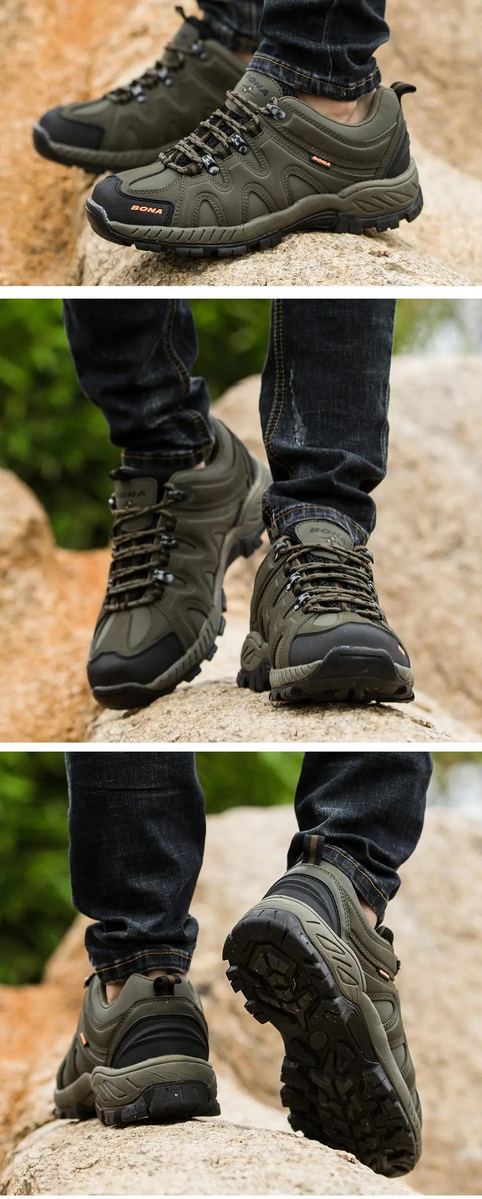 New Arrival Classics Style Men Hiking Shoes Lace Up Men Sport Shoes Outdoor Jogging Trekking Sneakers