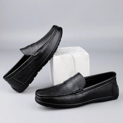 Breathable Leather Men Loafers High Quality Mens Casual Shoes Luxury Brand Formal Dress Shoes Slip on Soft Boat Shoes Size 38-47