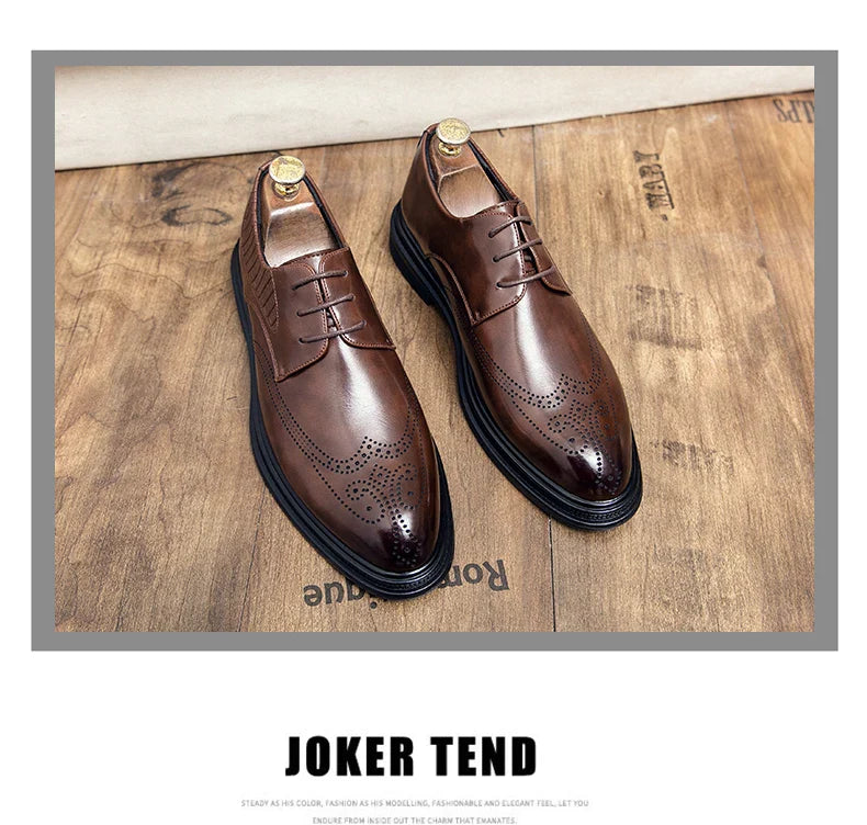 High Quality Mens Shoes 2026 New British Style High-End Leather Shoes Formal Business Wedding Groom Derby Shoes Hot Selling Shoe