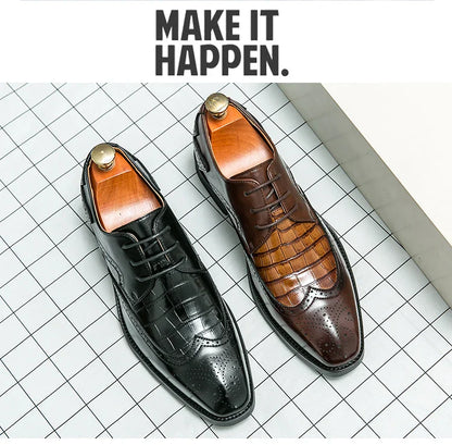 Brock British Korean version high-end suit shoes wedding small leather shoes men's business formal wear trendy men's shoes