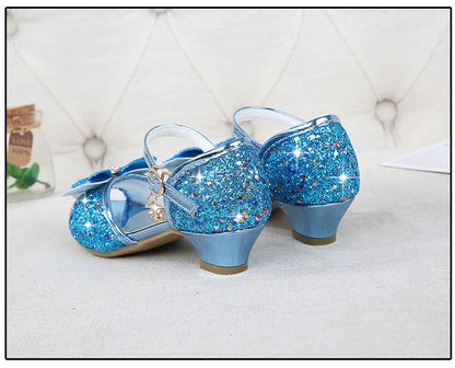 Girls High Heels For Kids Princess Leather Sandals Children Halloween Cosplay Party Wedding Dancing Shoes Fashion Crystal Shoes