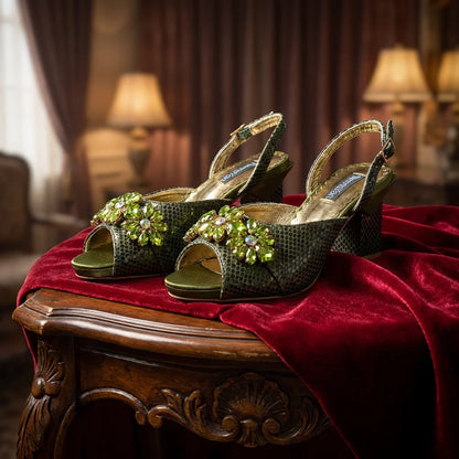 New Elegant 2026 Lilac Peep Toe Women Heels with Diamond Accents - Italian Design Matching Pumps and Bag Set for Parties