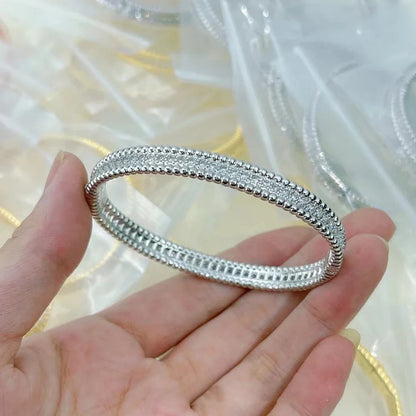 2mm  Certified Full Moissanite Diamond Bangle 100% 925 Sterling Silver Plated 18K Gold Bracelet Luxury Fine Jewelry for Women