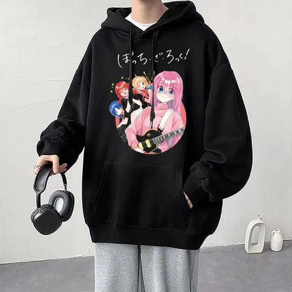 Hoodie Kessoku Band Logo Couples Hoodies Goto Hitori Ijichi Nijika Cospaly Oversized Long Sleeve Male