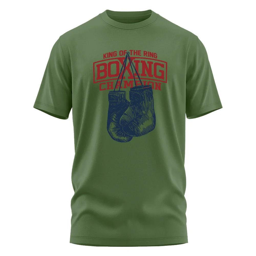 King of The Ring Boxing Champion Printed T Shirt for Men Women Vintage GYM Apparel Tops Tees