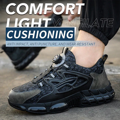 Men's Safety Shoes Air Cushion Protection Safety Boots Fashionable Casual Shoes Breathable Odor Protection Men's Work Shoes