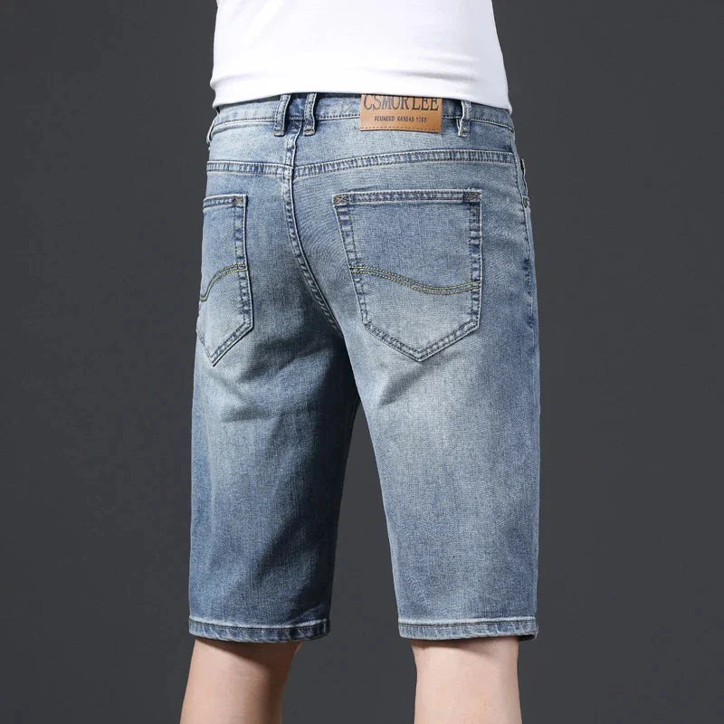 2025 New Summer Brand Stretch Thin Bermuda Masculina Cotton Denim Jeans Men Knee Length Soft Ropa Hombre Shorts
