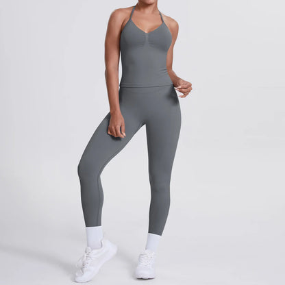 2 Piece Yoga Clothes Women Tracksuit Athletic Wear Pilates Fitness Suit Gym Workout Push Up Clothes Sports Bra Leggings Suit