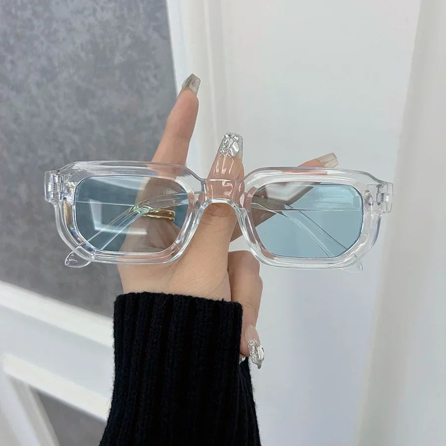 Luxurious Rectangle Sunglasses Women Men Fashion Brand Designer Casual Sun Glasses Female Male Plastic Outdoor Eyewear