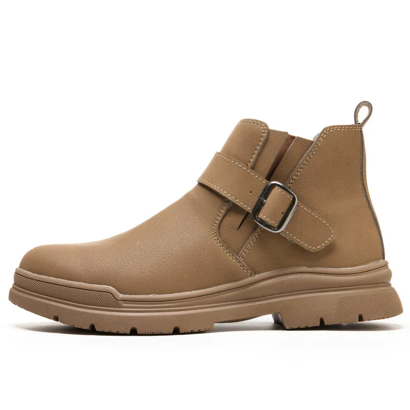 Unisex Steel Toe Waterproof Safety Boots Rubber Sole Anti-smash Anti-puncture Non-slip Durable Work Shoes Comfort Breathability.