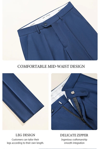 High Quality Men's Suit Slim Fit Solid Color Suit Formal Business Office Single Breasted Coat Pants 2 Pieces Set
