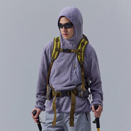 All Season 190g Ultra-light Breathable Thermal Hoodie, Urban Outdoor Techwear Mid-layer with Thumbholes & Zip Pocket