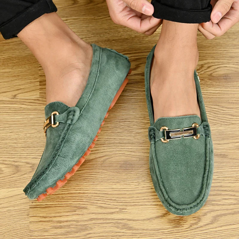 Men Fashion Luxury Leisure Leather Loafers Shoes Slip on Soft Comfortable Non-slip Driving for Men