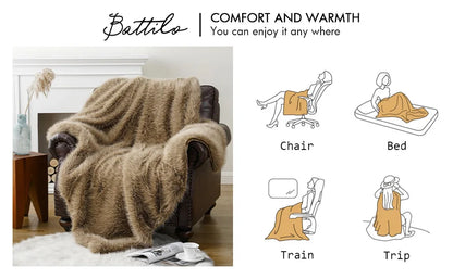 Fluffy Soft Blankets Luxury Fur blanket for Bed Sofa Mink Faux Fur Throw and Blankets Large Warm Blanket for Home Decor