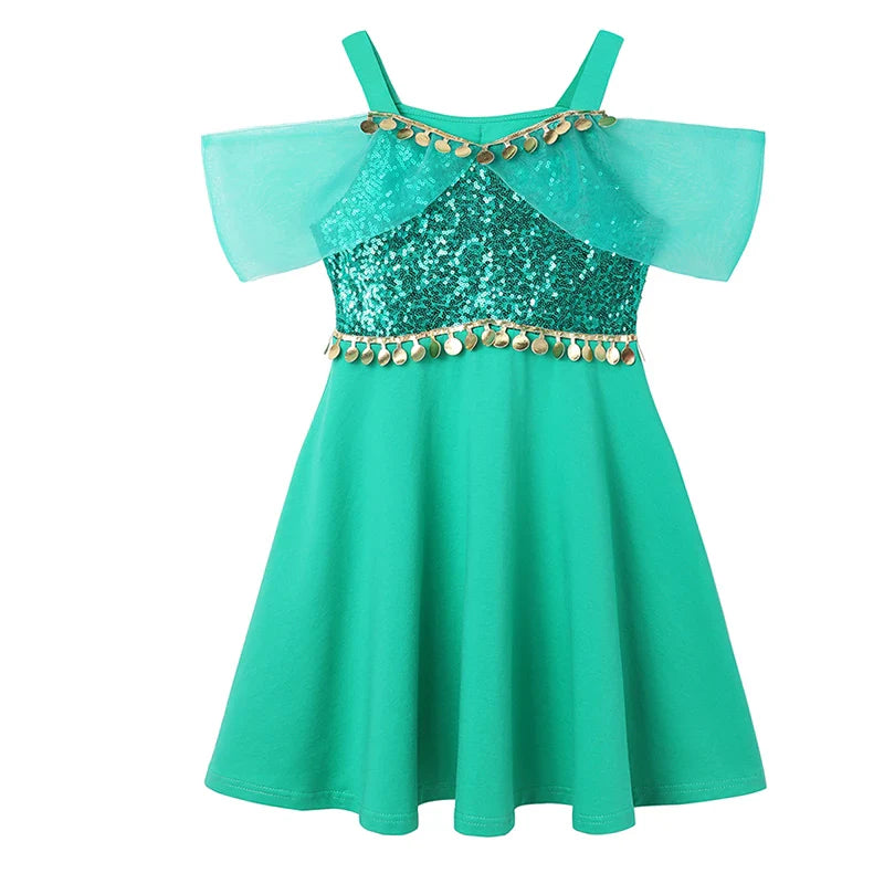 Girls Cosplay Costume Princess Dress Kids Magic Lamp Fancy Birthday Party Dresses Party Clothes 2-12Yrs