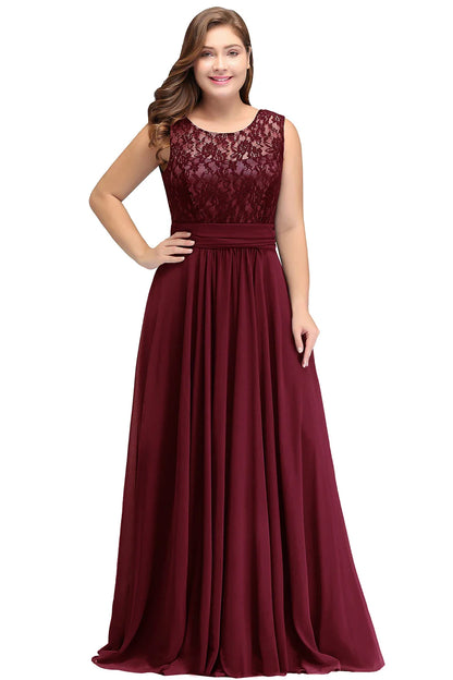 Burgundy Plus Size Bridesmaid Dresses Long V Back Sleeveless Evening Party Prom Gowns A-line Birthday Gift Women Robe De Soiree