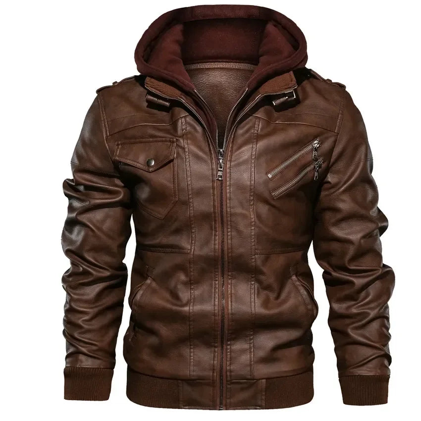 Customizable Men's Leather Jackets Autumn Casual Motorcycle PU Jacket Biker Leather Coats Brand Clothing Suit Jackets EU Size
