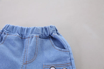 Summer Kids Baby Boys Cartoon Bear Suits Short Sleeve T-Shirt Shorts Casual Clothes Outfit Girls Clothing 2PCS/Set