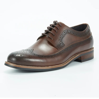 Men's Genuine Leather Business Formal Dress Shoes Classic Office Footwear Breathable Soft Leather Lined Slip-On Work Shoes