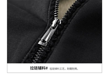 Men's Sets Jacket + pant Warm Fur Winter Sweatshirt Cashmere Tracksuit Men's Sets Fleece Thick Hooded Brand Casual Track Suits