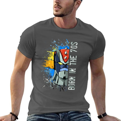 Ufo Robot Goldrake - Born In The Seventies T-Shirt Blouse heavyweights hippie clothes Men's t-shirts