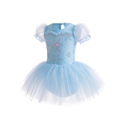 Ballet Leotards for Girls Dance Leotard Toddler Snowflake Shiny Skirts Ballerina Children Cosplay Dress Stage Shows Costume
