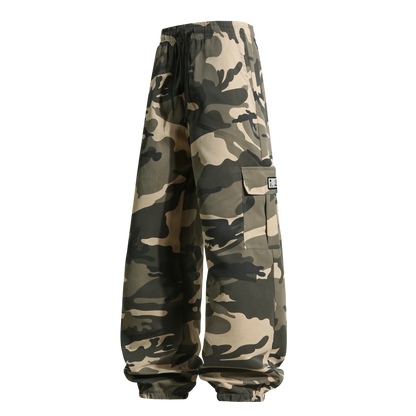 Men's  Camouflage Cargo Pants Sweatpants Outdoor Bunched Long Trousers  Casual Autumn Multi-Pocket Durable Workwear Male Trouser