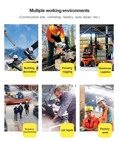 Steel Toe Safety Shoes Men, Anti-Puncture Anti-Smash Non Slip Industrial Work Boots, Lightweight CE New Work Safety Shoes