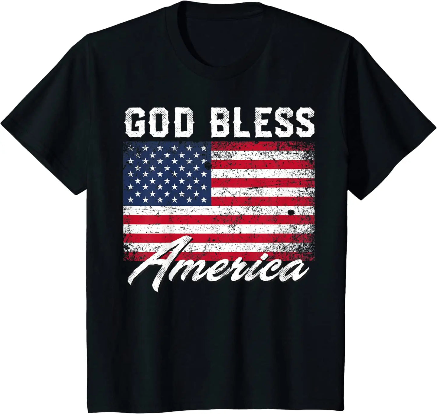 God Bless America USA Flag 4th of July Patriotic T-Shirt Men Women Graphic T Shirts Cotton Casual Daily Four Seasons