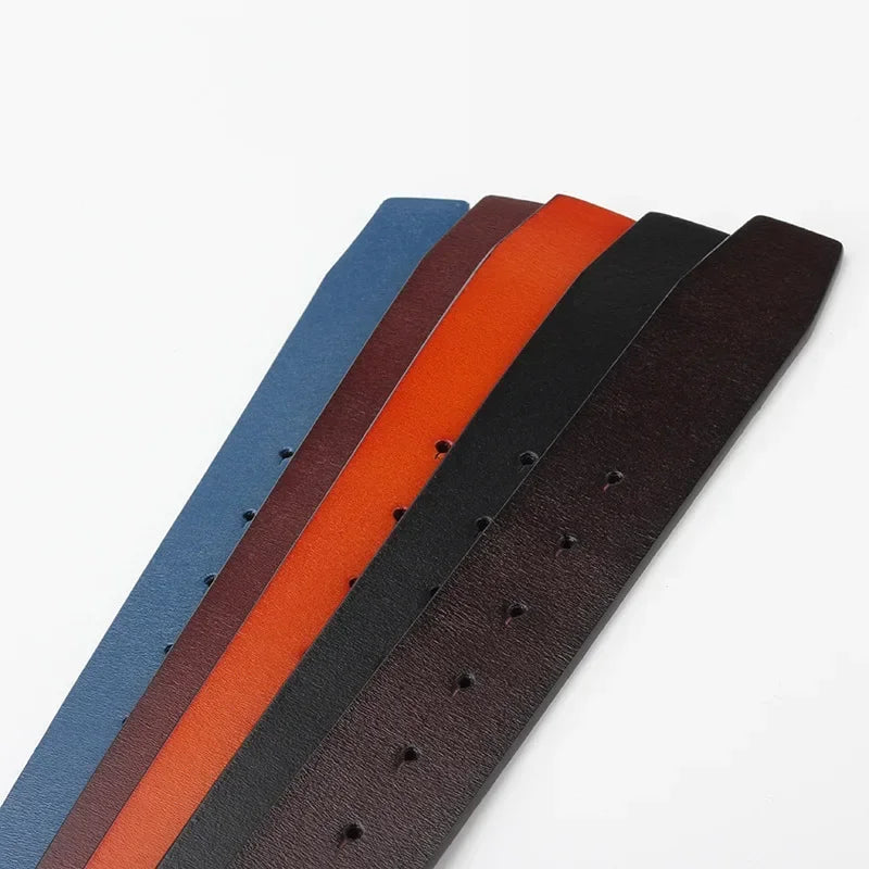 Original Genuine Leather Belt No Buckle for Smooth Buckle Cowboy Black Brown Belt Body Straps Without Buckle for Men Accessories