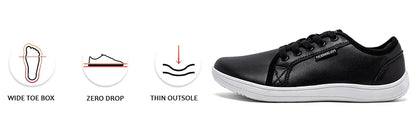 Minimalist Shoes for Men Women Wide Toe Barefoot Zero Drop Shoes Casual Artificial Leather Lightweight Walking Sneakers