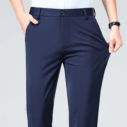 Mens Black Slim Fit Stretch Dress Pants Professional Office Trousers