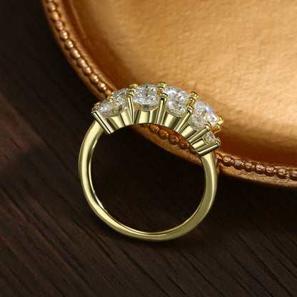 D VVS Moissanite Rings for Women Sparkling Diamond Engagement Wedding Band with GRA 925 Sterling Sliver Plated 18k Ring