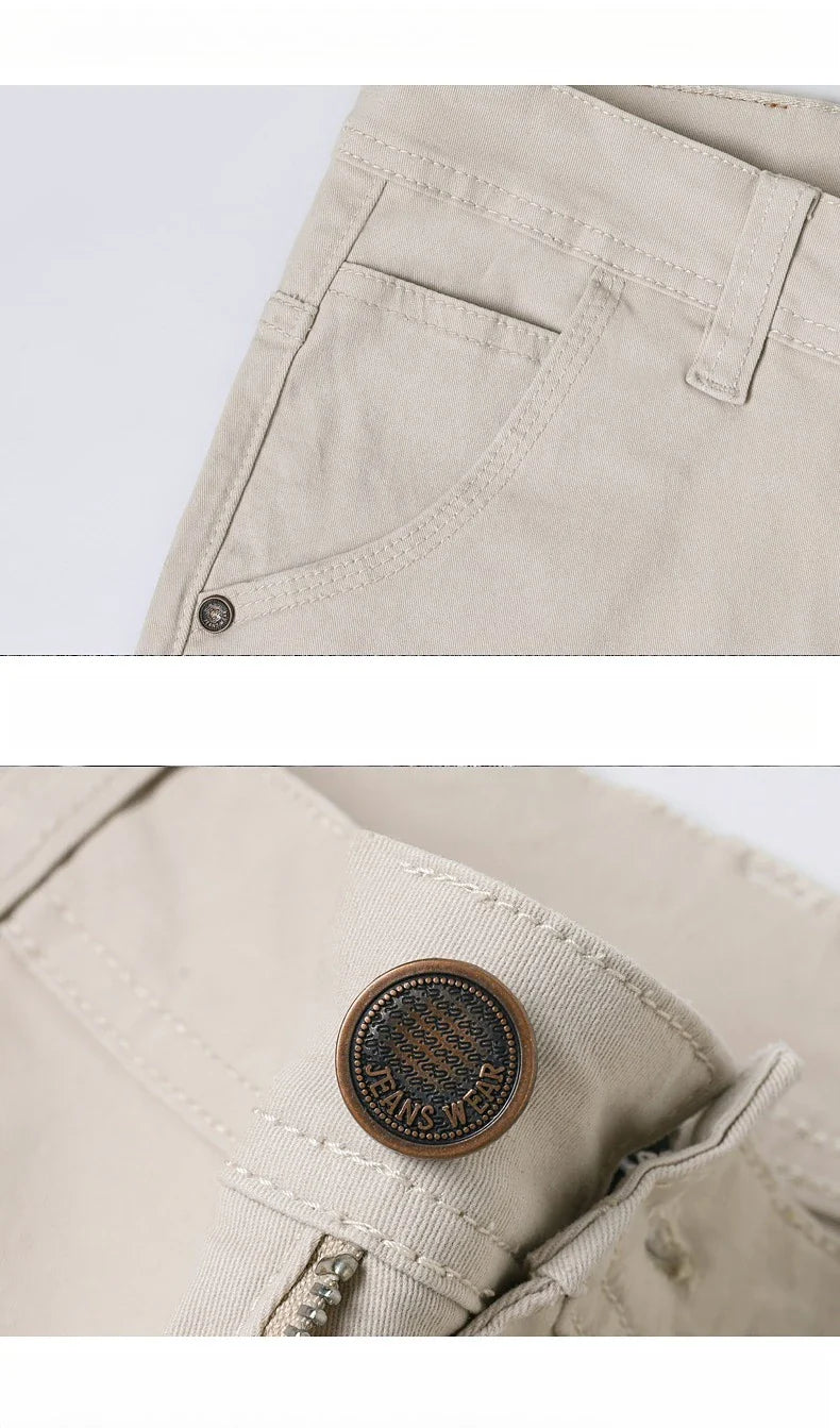 Men's Straight Leg Jeans Slim Fit Stretch Comfort Denim Pants Korean Casual Fashion Minimalist Business Male Daily Trousers