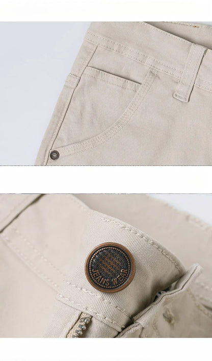 Men's Straight Leg Jeans Slim Fit Stretch Comfort Denim Pants Korean Casual Fashion Minimalist Business Male Daily Trousers