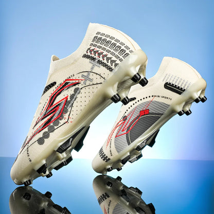 AG/FG Soccer Cleats Kids Youth Training Shoes PU Fabric Upper TPU Sole Non-Slip Wear-Resistant Firm Ground